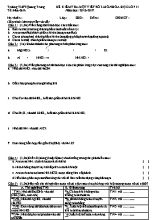Đề kiểm tra một tiết số 2 môn Hóa học lớp 11 năm học 2016 - 2017 - Trường THPT Quang Trung